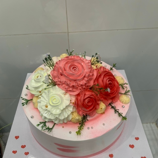 Bánh kem bông hoa 
